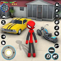Скачать StickMan Rope Hero Spider Game [Взлом Бесконечные деньги] APK на Андроид