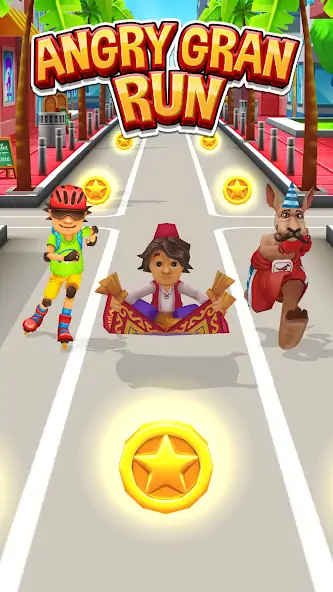 Скачать Angry Gran Run - Running Game [Взлом Много монет] APK на Андроид