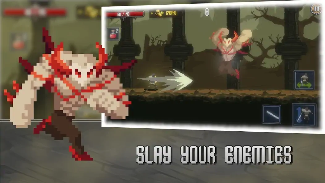 Скачать Deathblaze Action Platformer [Взлом Много денег] APK на Андроид