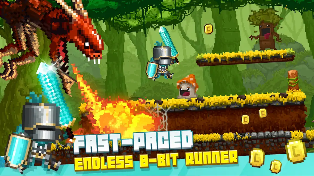 Скачать Bit Heroes Runner: Pixel Blitz [Взлом Бесконечные деньги] APK на Андроид