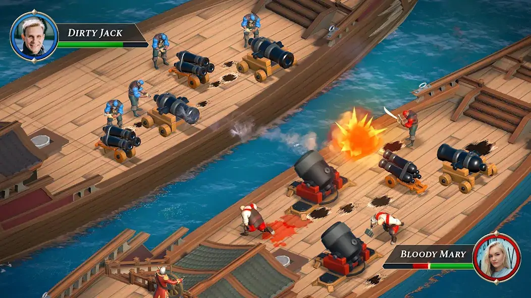 Скачать Pirate Ships・Строй и сражайся [Взлом Много монет] APK на Андроид