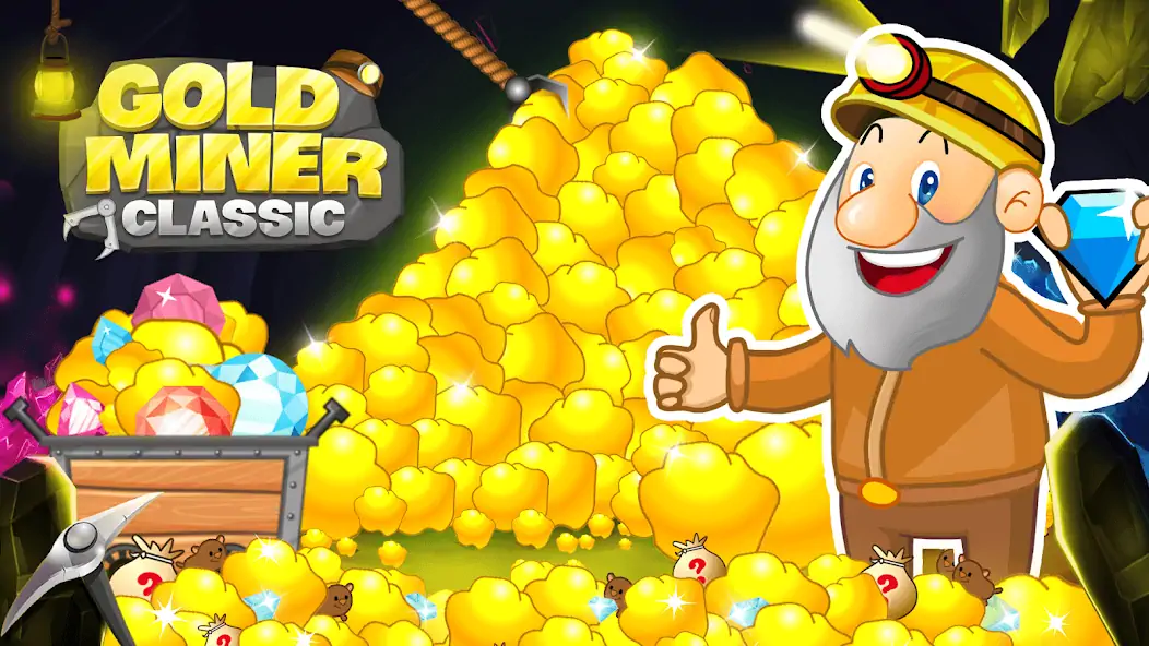 Скачать Gold Miner Classic: Gold Rush [Взлом Много денег] APK на Андроид