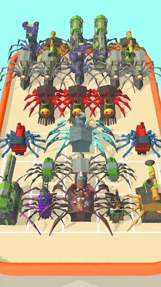 Скачать Merge Spider Train. [Взлом Много денег] APK на Андроид