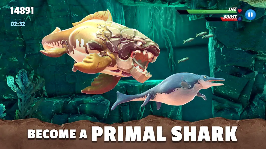 Скачать Hungry Shark Primal [Взлом Много монет] APK на Андроид