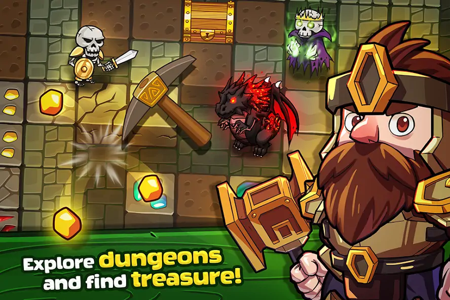 Скачать Mine Quest: Dwarven Adventure [Взлом Много денег] APK на Андроид