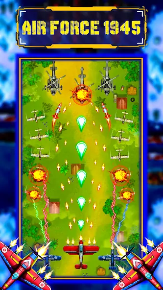 Скачать Air Force 1945 Sky Attack [Взлом Много монет] APK на Андроид