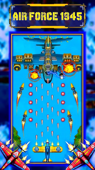 Скачать Air Force 1945 Sky Attack [Взлом Много монет] APK на Андроид