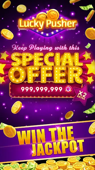 Скачать Lucky Cash Pusher Coin Games [Взлом Много денег] APK на Андроид