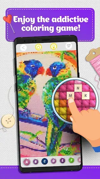 Скачать Cross Stitch Coloring Art [Взлом Бесконечные деньги] APK на Андроид