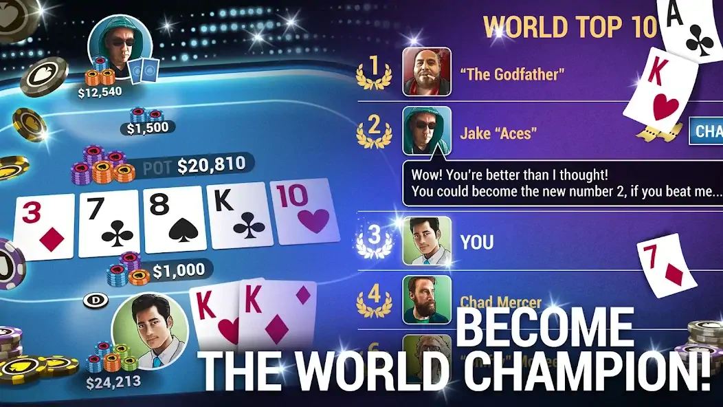 Скачать Poker World - Офлайн Покер [Взлом Бесконечные монеты] APK на Андроид
