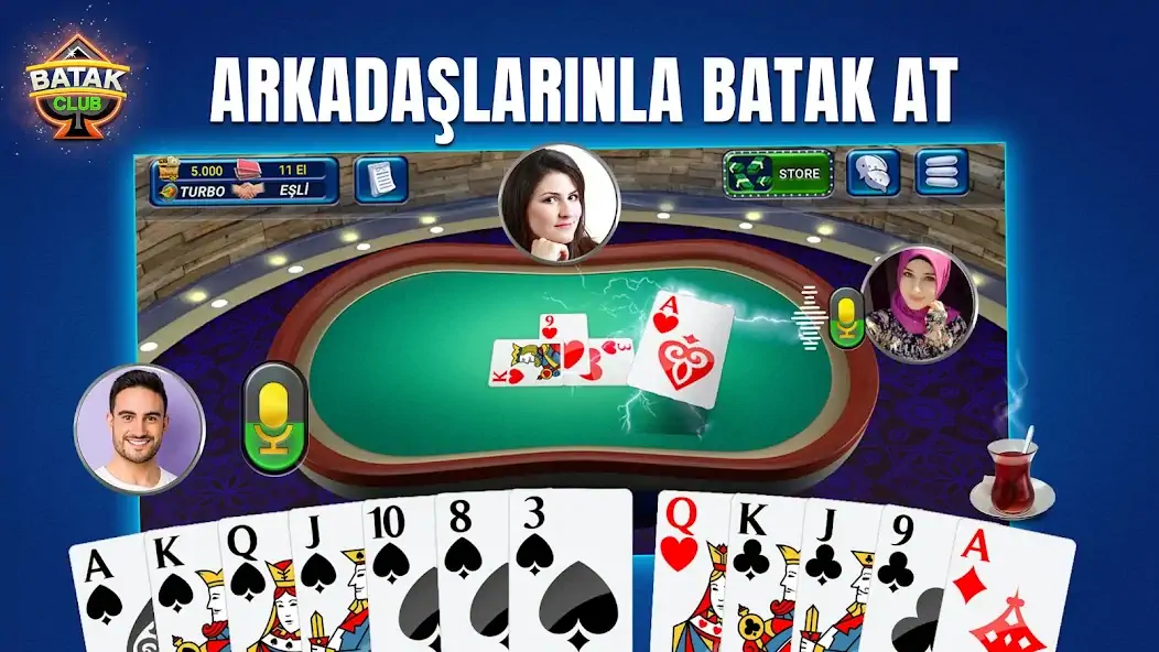 Скачать Batak Club: Batak Online Oyunu [Взлом Много монет] APK на Андроид