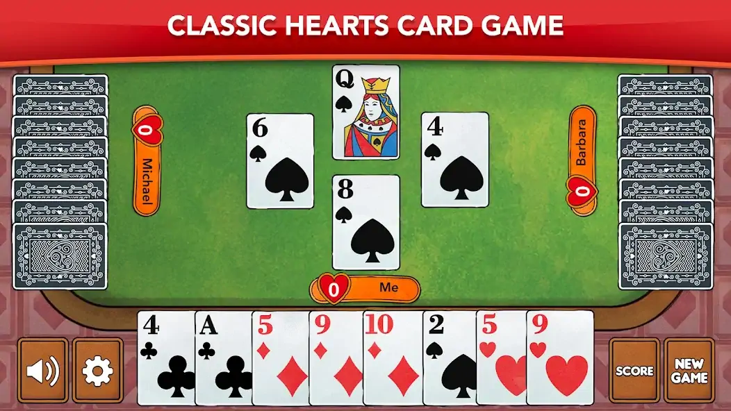 Скачать Hearts - Card Game Classic [Взлом Много монет] APK на Андроид