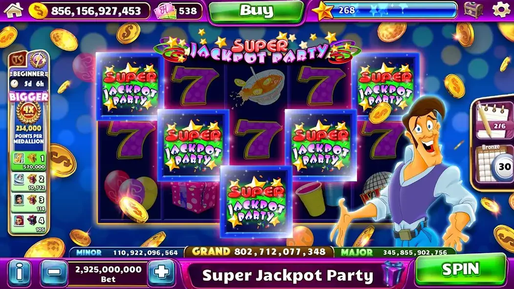 Скачать Jackpot Party Игровые Автоматы [Взлом Бесконечные монеты] APK на Андроид