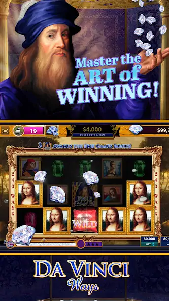 Скачать Da Vinci Diamonds Casino  [Взлом Бесконечные деньги] APK на Андроид
