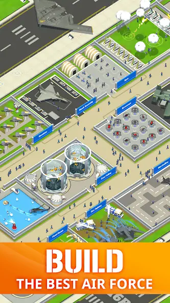 Скачать Idle Air Force Base [Взлом Много монет] APK на Андроид