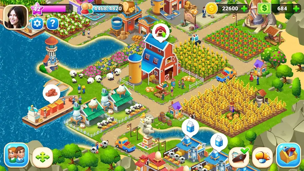 Скачать Farm City: Farming & Building [Взлом Много монет] APK на Андроид
