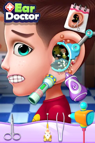 Скачать Доктор уха - Crazy Ear Doctor [Взлом Много денег] APK на Андроид