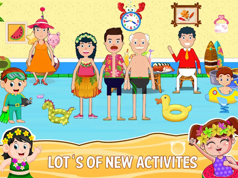 Скачать Мини Городок: пляж пикник игра [Взлом Много монет] APK на Андроид