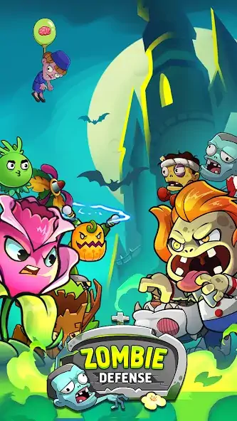 Скачать Zombie Defense - Plants War [Взлом Много денег] APK на Андроид