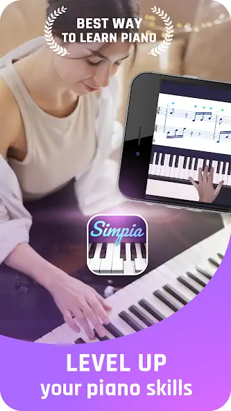 Скачать Simpia: Learn Piano Super Fast [Взлом Много монет] APK на Андроид