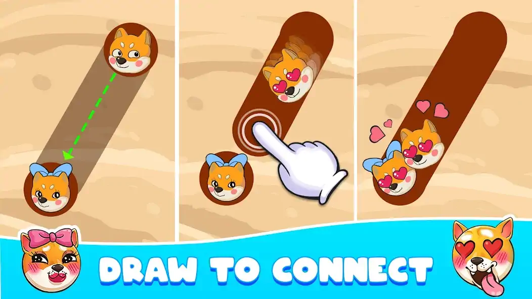 Скачать Connect Doge: Draw Love Lines [Взлом Много денег] APK на Андроид