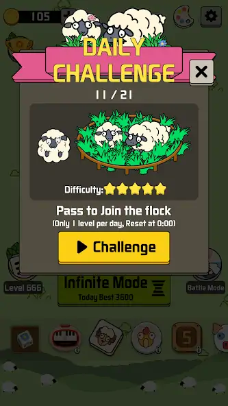 Скачать Sheep N Sheep: Daily Challenge [Взлом Бесконечные монеты] APK на Андроид