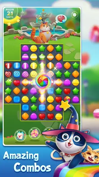 Скачать Candy Cat - Pet match 3 games [Взлом Бесконечные монеты] APK на Андроид