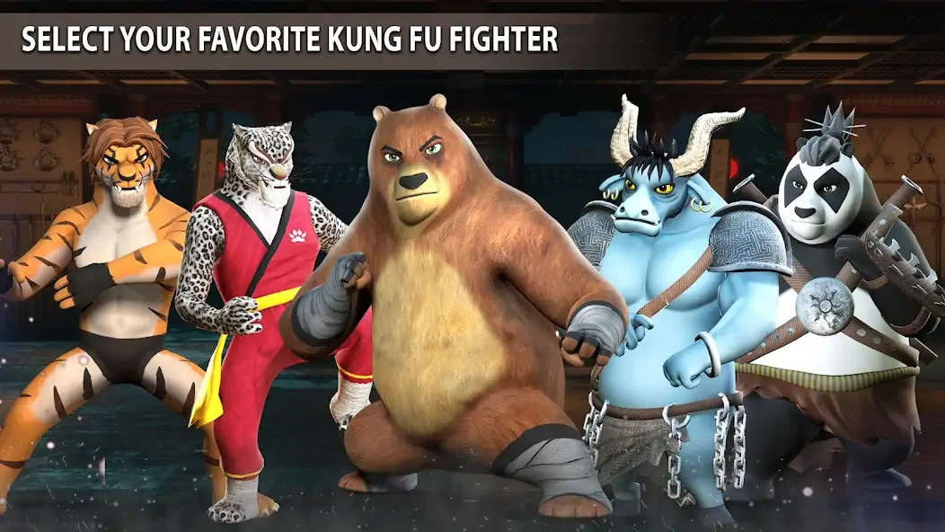 Скачать Kung Fu Animal: Fighting Games [Взлом Много монет] APK на Андроид
