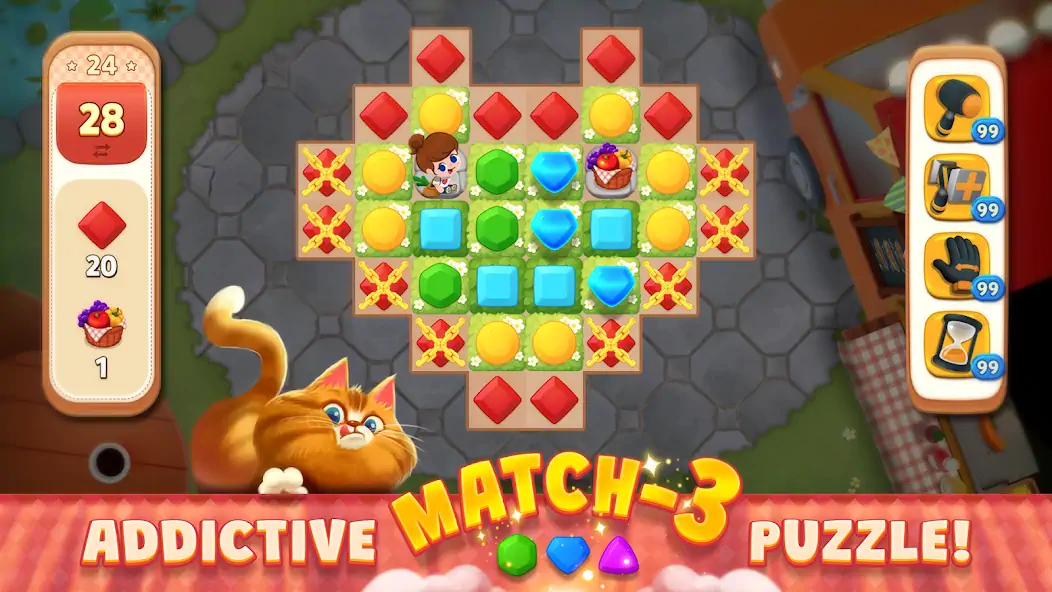 Скачать Delish Match : Match3 & Design [Взлом Бесконечные деньги] APK на Андроид