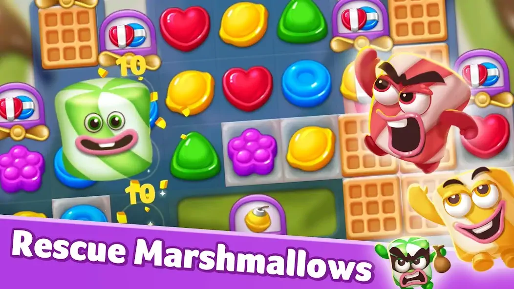 Скачать Lollipop & Marshmallow Match3 [Взлом Бесконечные деньги] APK на Андроид