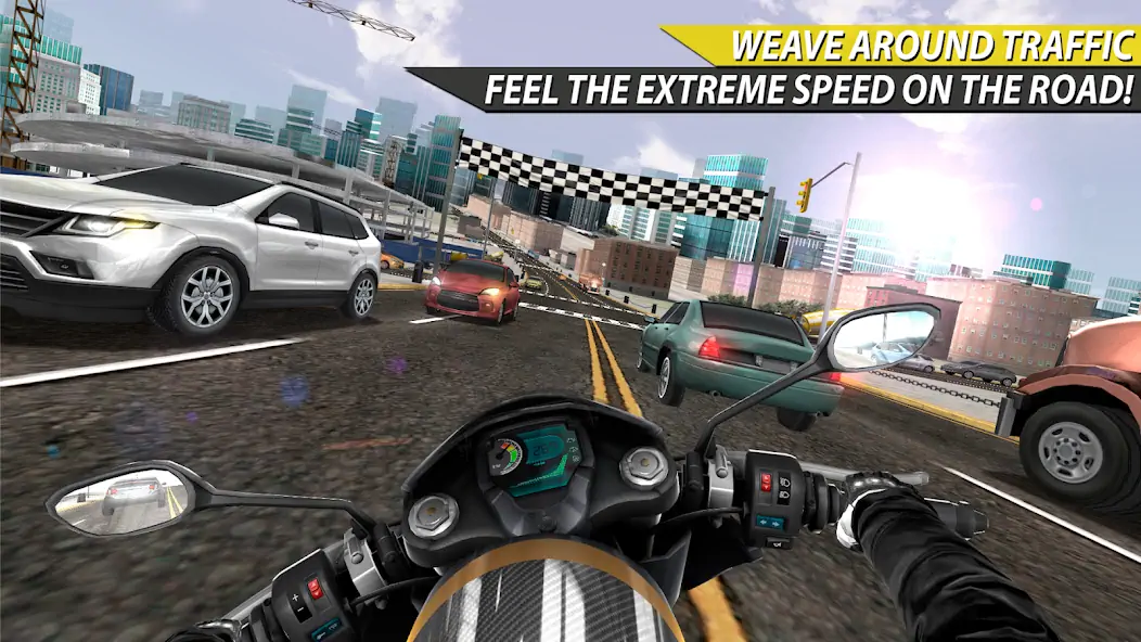 Скачать Moto Rider In Traffic [Взлом Бесконечные монеты] APK на Андроид