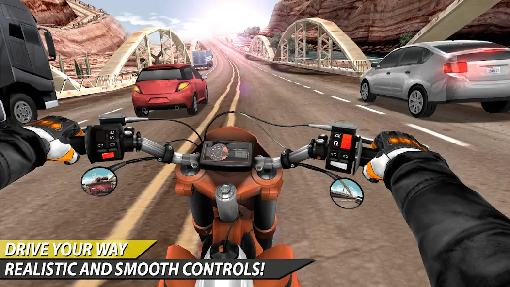 Скачать Moto Rider In Traffic [Взлом Бесконечные монеты] APK на Андроид