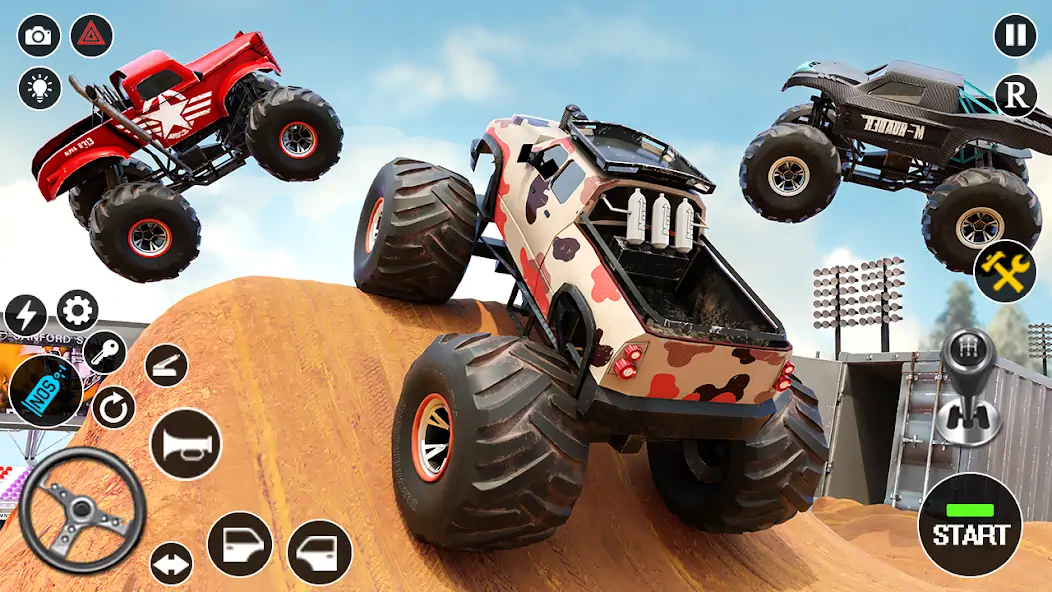 Скачать Fearless US Monster Truck Game [Взлом Бесконечные монеты] APK на Андроид