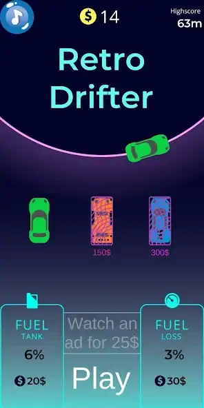 Скачать Retro Car Drifter - 2D [Взлом Бесконечные монеты] APK на Андроид