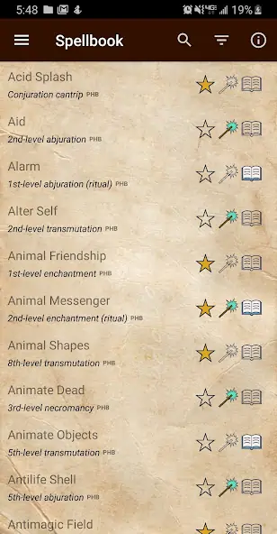 Скачать D&D Spellbook 5e [Взлом Бесконечные деньги] APK на Андроид