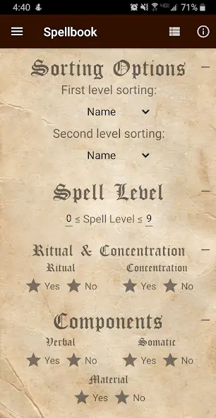 Скачать D&D Spellbook 5e [Взлом Бесконечные деньги] APK на Андроид