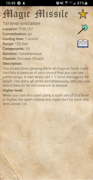 Скачать D&D Spellbook 5e [Взлом Бесконечные деньги] APK на Андроид