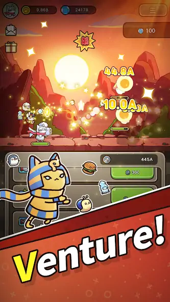 Скачать Cat Hero : Idle RPG [Взлом Бесконечные деньги] APK на Андроид
