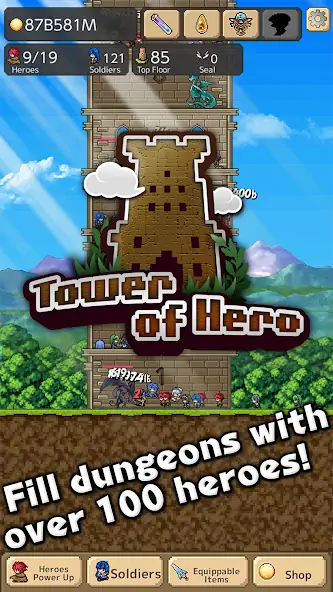 Скачать Tower of Hero [Взлом Бесконечные деньги] APK на Андроид