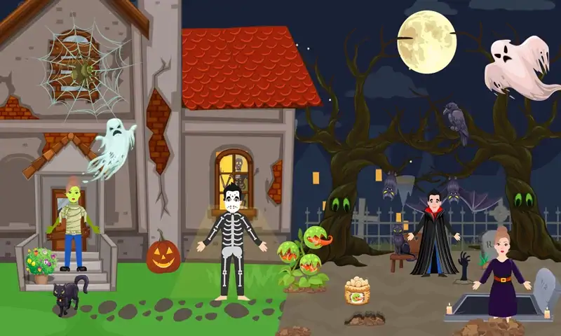 Скачать Pretend Play Halloween Party [Взлом Бесконечные монеты] APK на Андроид