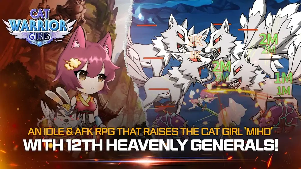 Скачать Cat Warrior Girls : Afk Idle [Взлом Бесконечные монеты] APK на Андроид