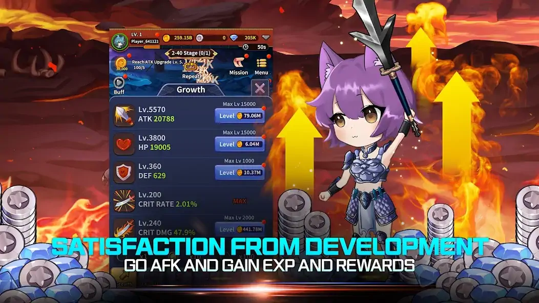 Скачать Cat Warrior Girls : Afk Idle [Взлом Бесконечные монеты] APK на Андроид