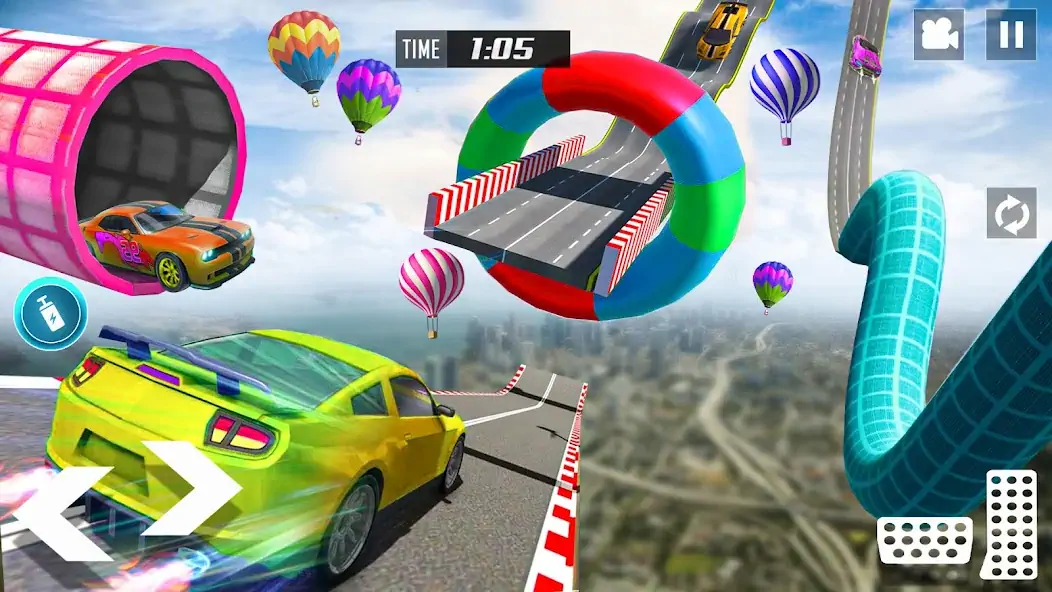 Скачать GT Car Stunt Race: Mega Ramps [Взлом Бесконечные монеты] APK на Андроид