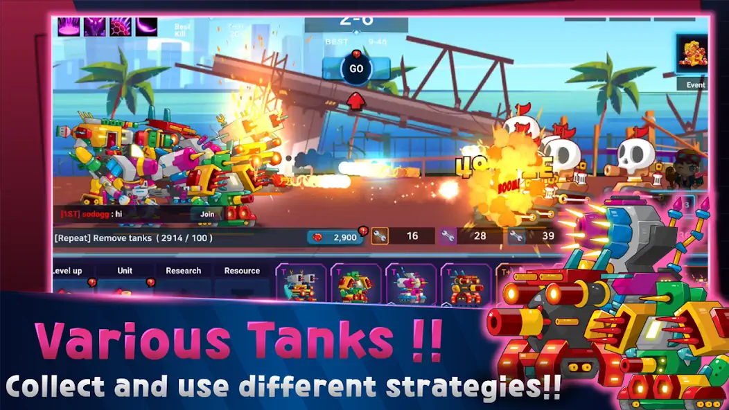 Скачать Mini Robot Tank : idle [Взлом Бесконечные монеты] APK на Андроид