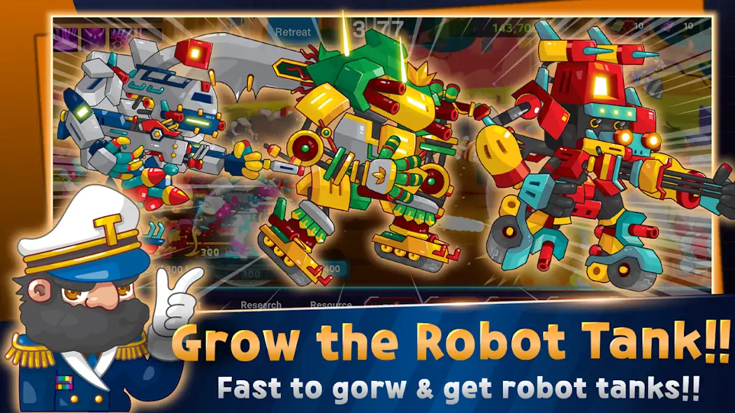 Скачать Mini Robot Tank : idle [Взлом Бесконечные монеты] APK на Андроид