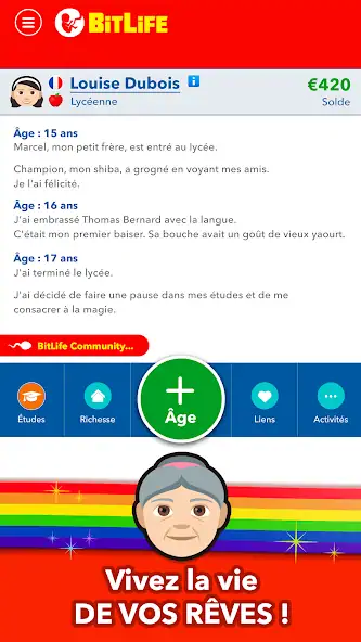 Скачать BitLife Français [Взлом Бесконечные монеты] APK на Андроид