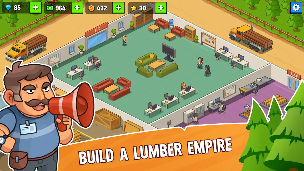 Скачать Lumber Inc Tycoon [Взлом Бесконечные деньги] APK на Андроид