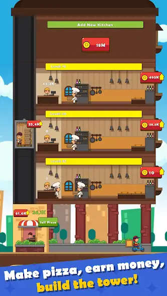 Скачать Pizza Tower: Idle Tycoon [Взлом Бесконечные деньги] APK на Андроид