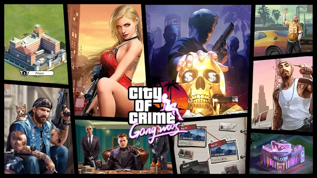 Скачать City of Crime: Gang Wars [Взлом Много денег] APK на Андроид