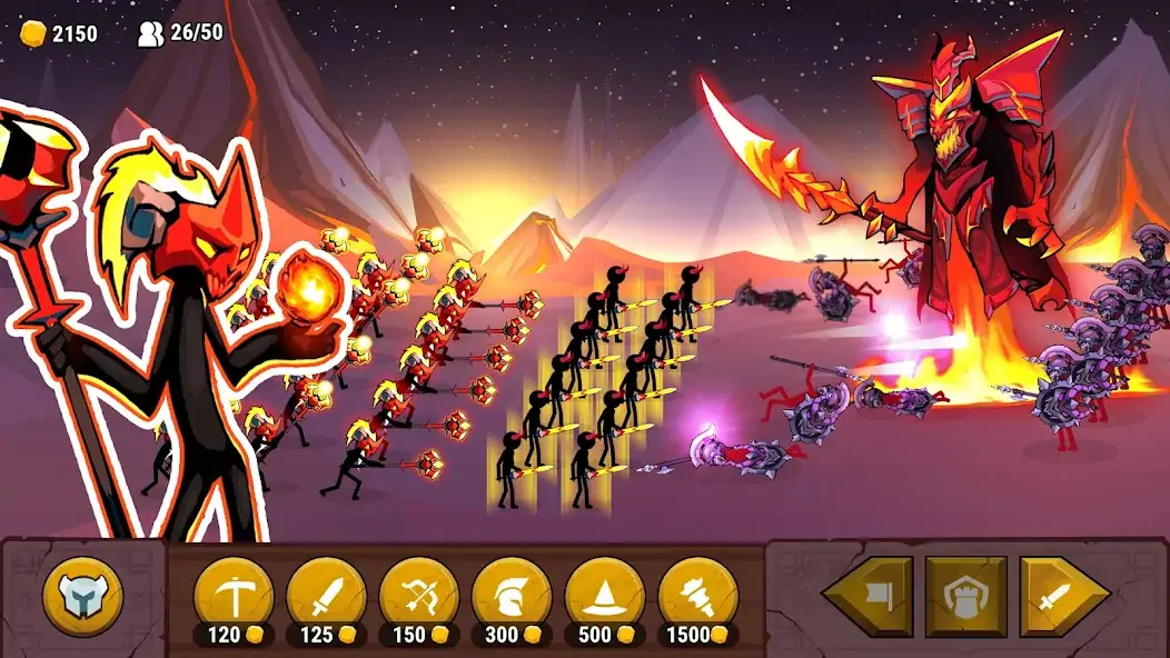 Скачать Stickman War: Stick Fight Army [Взлом Много денег] APK на Андроид